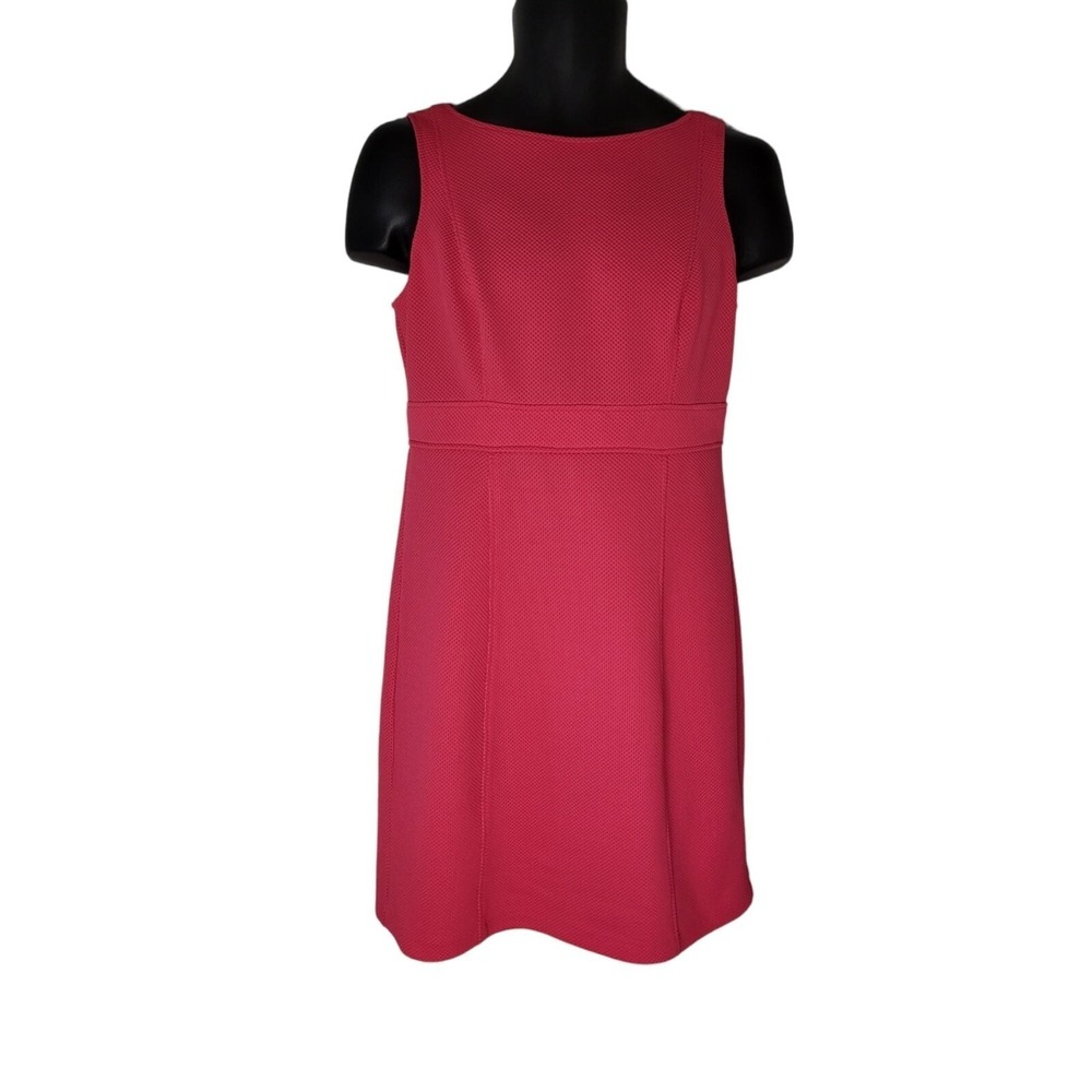 American Living Sheath Dress Womens Sz 8 Pink Waffle Knit Full Zip Sleeveless‎
